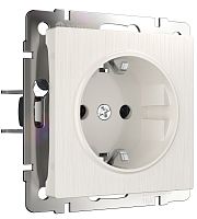 Розетка с заземлением без рамки Werkel 1-м. перламутровый рифленый картинка